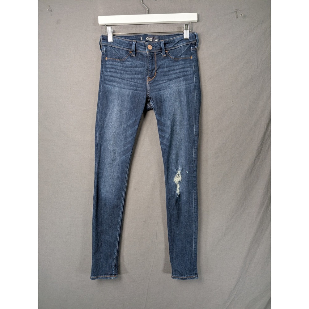 Hollister Jean Legging Womens 5 W27 Dark Wash Distressed Skinny Denim Blue